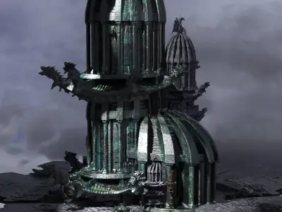 Haunted Halloween crystal mansion temple 3D model