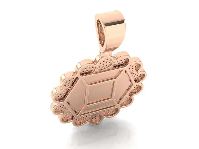 Circle round dog tag hip-hop pendant 3D print model buy