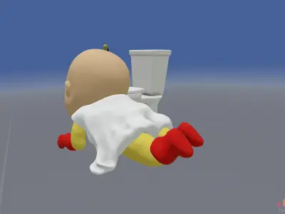 Meme    One Punch Man meets Thors Hammer Toilet Prank 3D model