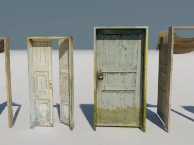 Village Door Pack Low-poly 3D model