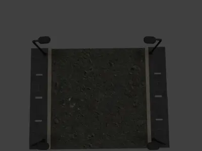 Street concrete slab Low-poly 3D model