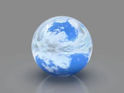 HDRI Cloudy Reflected Sky Ultra HD 8192x4096 3D model