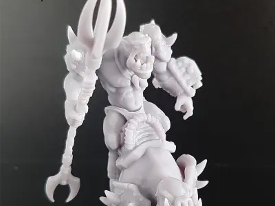 Orkruns miniature of demon on horse 3D model