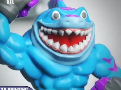 Street Sharks Streex Chibi STL for 3D Printing ChibiSTL 3DXM 3D print model