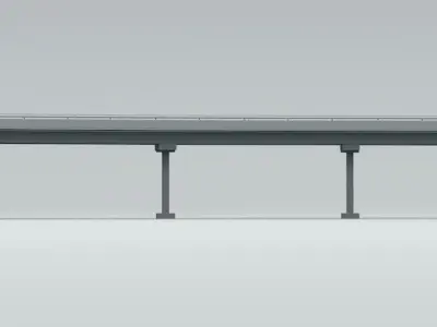 Beam Bridge Low-poly 3D model