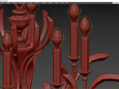 BEVELED ARCS 763 CHANDELIER Low-poly 3D model