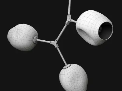 Branching bubble 3 lamps 3D model