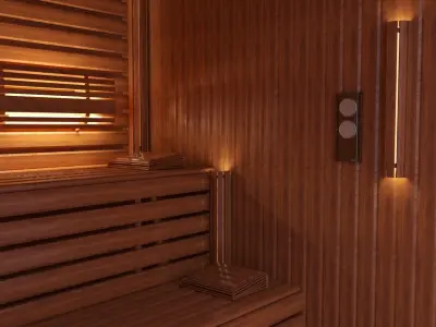 Sauna infrared Low-poly 3D model