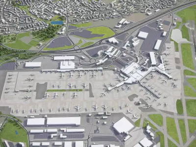 Manchester - Airport - MAN Low-poly 3D model