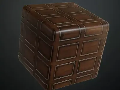 Traditional Carved Diamond Wood Wall Panels PBR Texture