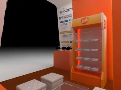 Stand for event 3x3m 3D model