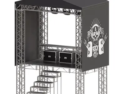 Stage structure is a single-tiered camera 3D model