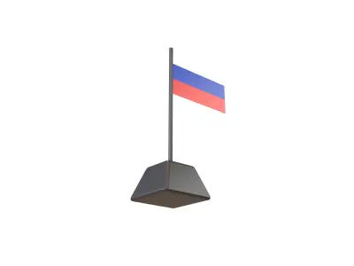 Russia Flag v1 001 Low-poly 3D model