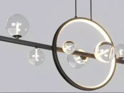 LED suspended ceiling lights Low-poly 3D model