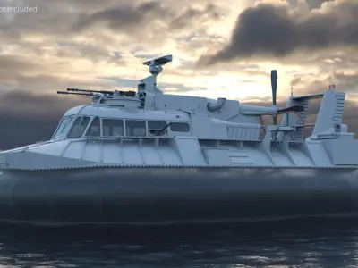  Retro Military Hover Vehicle with Armored Gray 