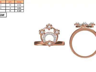 Ladies-Elegant Stone Rings For Womens 154 3D print model