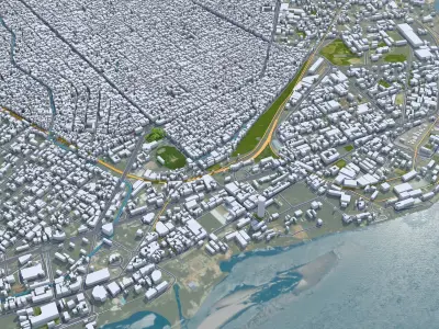 Brazzaville Congo 20km Low-poly 3D model