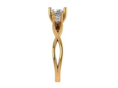 Cushion Solitaire Ring 3D print model get