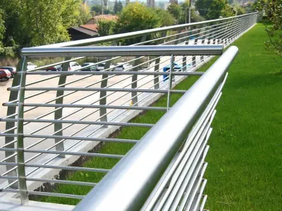 curved post metal railing Free 3D model