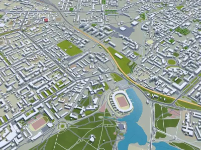 Ryazan Russia 50km Low-poly 3D model