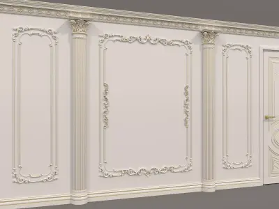Wall Molding in Classic French style 47 3D model