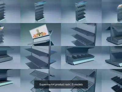 Supermarket product rack 3D Model Pack