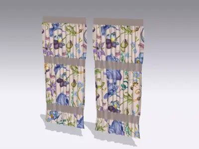 Curtain Low-poly 3D model 6