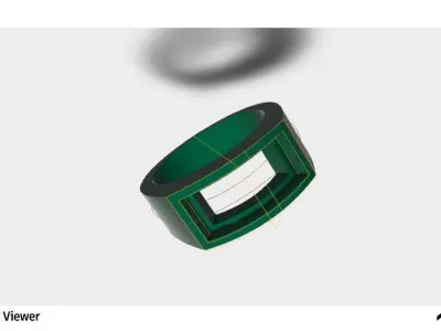 Men Ring with a Baguette Cut Center Stone 3D print model