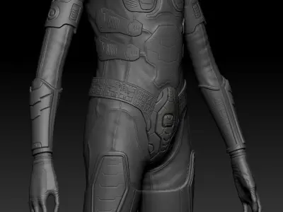 High Poly Alien humanoid in three different poses 3D model