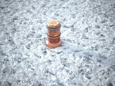 Ice snow ground tile  Low-poly 3D model