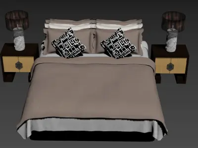 Double bed Free 3D model