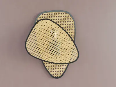 WALL LIGHT RATTAN DOUBLE 3D model