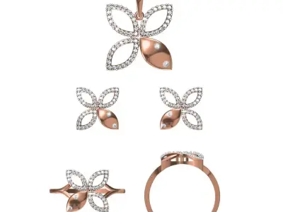 Light wt Ring Earrings Pendant set stl jcd 1-render details 3D print model 48