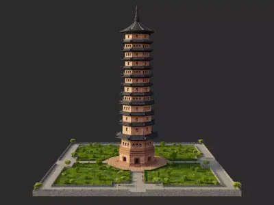 Bao Thien Pagoda 3D model