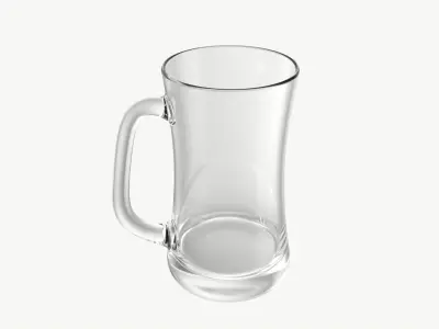 Beer mug with foam 02 3D model