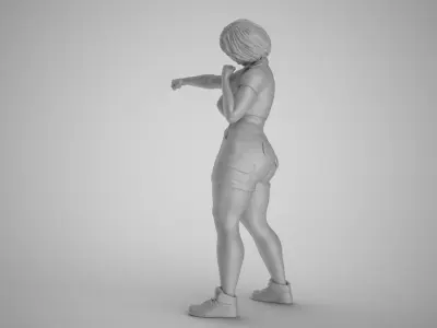 Street Brawler Girl 3D print model