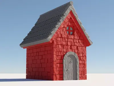 Cartoon House Low-poly 3D model