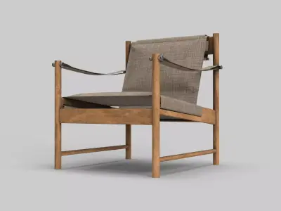 Lounge wood chair 3D model