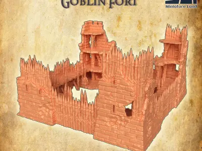 Modular Goblin Fort Tabletop Terrain 28 MM 3D print model