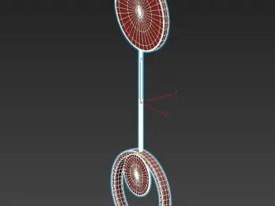 risor-blockY gold and pendant light with circle in middle 3D model