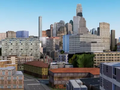 High-Detailed 3D City Model 2 Low-poly 3D model