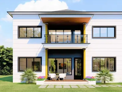DUPLEX house design in philippines 3D model