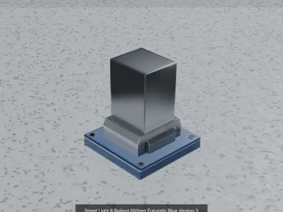 Street Light 8 Bollard Futuristic Blue Version 3D Model Pack