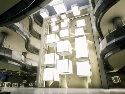 Cube Screen Stage Place 3D model