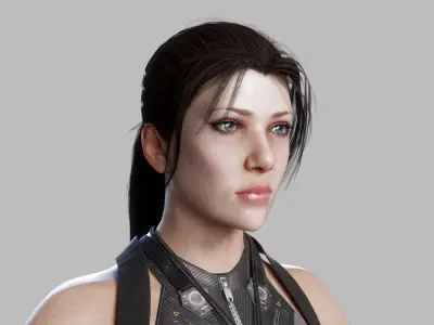 Female Sci Fi Soldier Low-poly 3D model