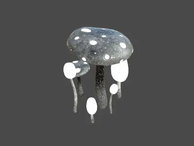 Fantasy Mushroom H10 Black - Scene Backdrop Design Low-poly 3D model
