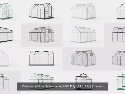 Collection of Greenhouse Venus 6200 Poly - 3 Models 3D Model Pack