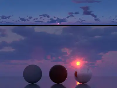 Skydome HDR - Hazy Dusk Sunset - 2 Texture