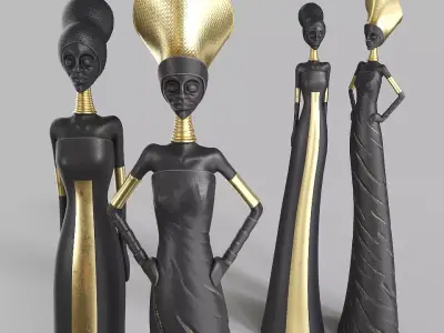 African Girls statuette 3D model