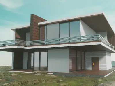 Exterior design Low-poly 3D model